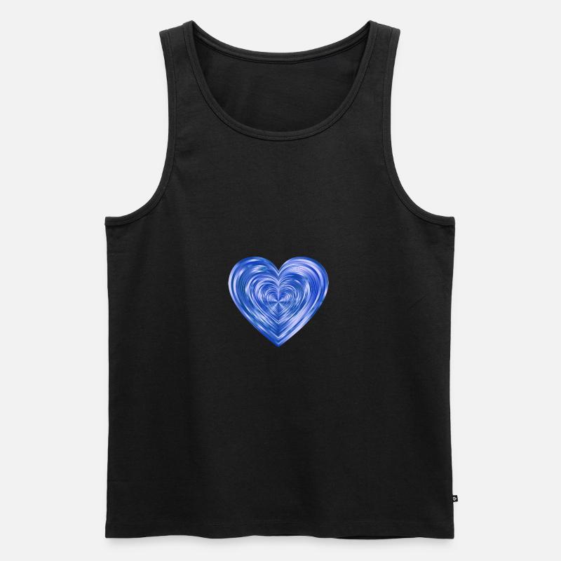 Glaenzendes Herz blau - Männer Premium Bio Tank Top - Schwarz