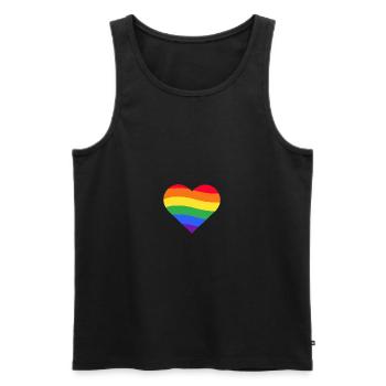 Gay Pride Regenbogenfarbe LGBT - Männer Premium Bio Tank Top - Schwarz - Vorne - AI Model Male 178 light (178cm)