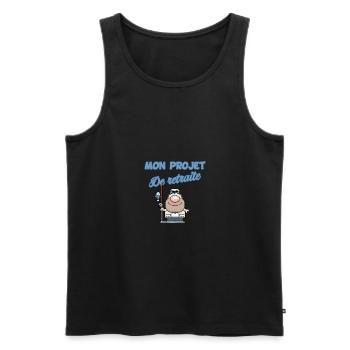 Mon projet de retraite à la pêche - Débardeur bio Premium Homme - noir - Devant - Michal (187cm)