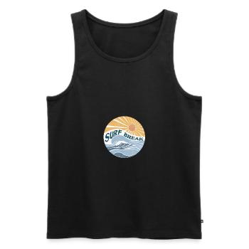 Pause surf - Débardeur bio Premium Homme - noir - Devant - Michal (187cm)