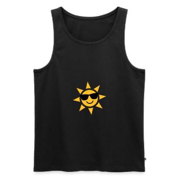 Heureux soleil. - Débardeur bio Premium Homme - noir - Devant - AI Model Male 178 light (178cm)