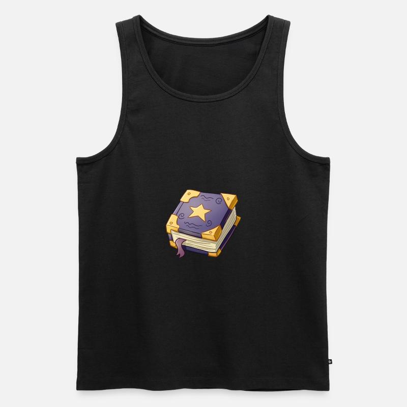 Zauberer Zauberbuch - Männer Premium Bio Tank Top - Schwarz