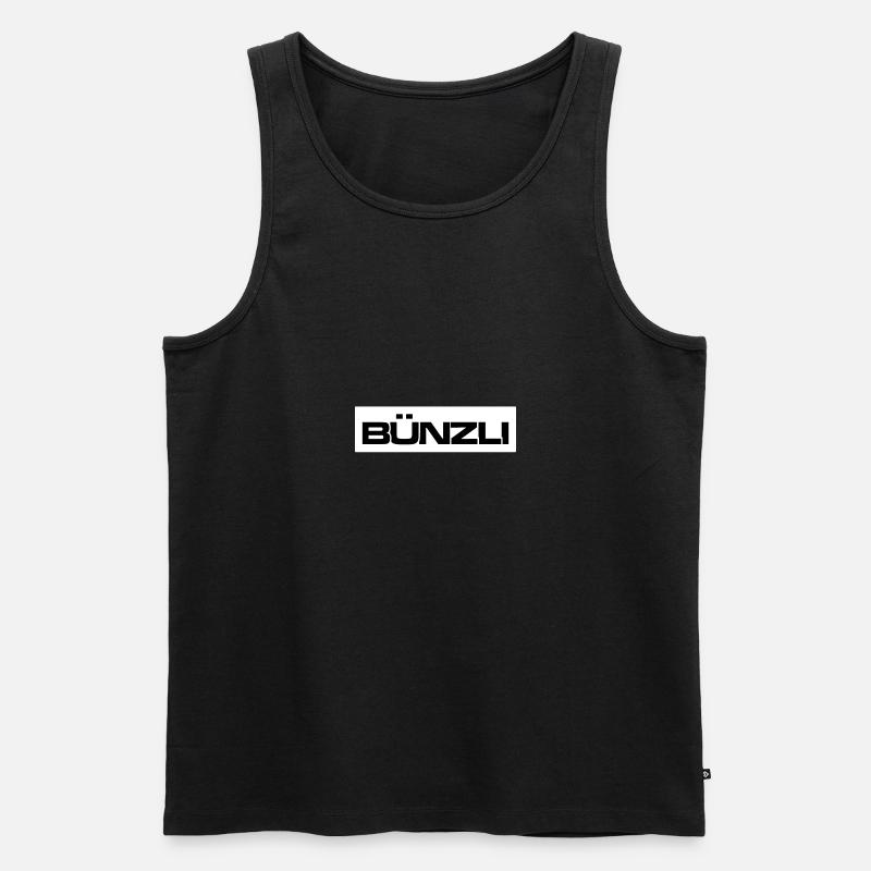 Bünzli Schweiz Schweizerdeutsch - Männer Premium Bio Tank Top - Schwarz