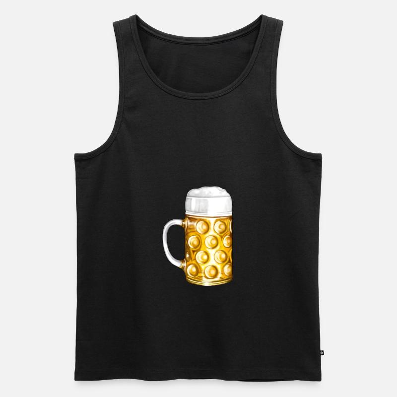 Bier Bierkrug Bierzelt Illustration - Männer Premium Bio Tank Top - Schwarz