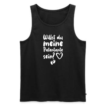 Willst Du Meine Patentante Sein? - Männer Premium Bio Tank Top - Schwarz - Vorne - Michal (187cm)