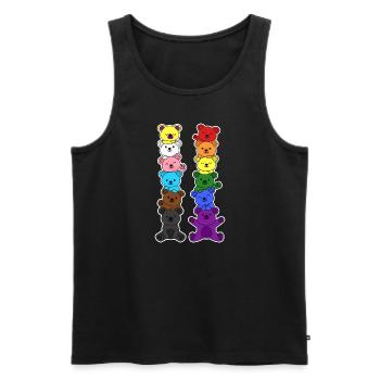 Pride Progress Flag Bears for Equality - Men's Premium Organic Tank Top - black - Front - AI Model Male 178 light (178cm)