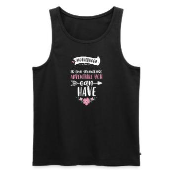 Motherhood is the greatest adven... - Männer Premium Bio Tank Top - Schwarz - Vorne - Michal (187cm)