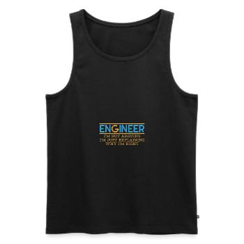 Engineer Saying Nerd Gift Geek - Men's Premium Organic Tank Top - black - Front - AI Model Male 178 light (178cm)