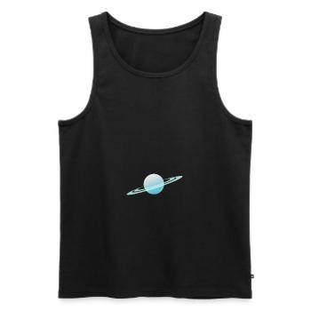 Uranus Planet cool illustration - Men's Premium Organic Tank Top - black - Front - AI Model Male 178 light (178cm)