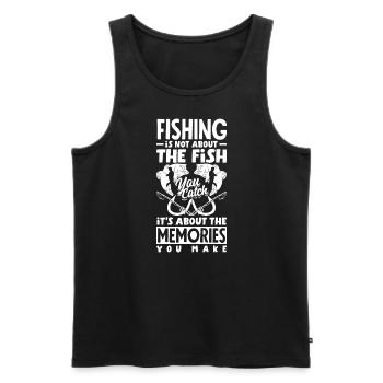 Fishing is about the Memories not the catch - Männer Premium Bio Tank Top - Schwarz - Vorne - Michal (187cm)