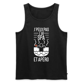 J'peux Pas J'ai SPA et Apéro - Débardeur bio Premium Homme - noir - Devant - Michal (187cm)