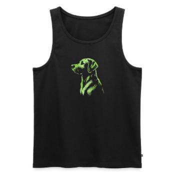 Labrador Zeichnung Kopf grün - Männer Premium Bio Tank Top - Schwarz - Vorne - Michal (187cm)