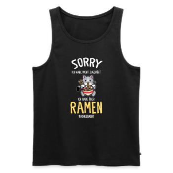 Ramen & Katzen Anime Ramen-Katze Geschenk - Männer Premium Bio Tank Top - Schwarz - Vorne - AI Model Male 178 light (178cm)