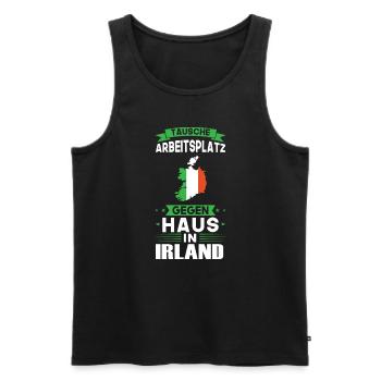 Irland Flagge Irisch Geschenk - Männer Premium Bio Tank Top - Schwarz - Vorne - Michal (187cm)