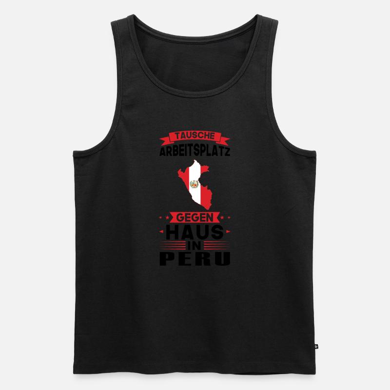 Peru Flagge peruanisch Geschenk - Männer Premium Bio Tank Top - Schwarz