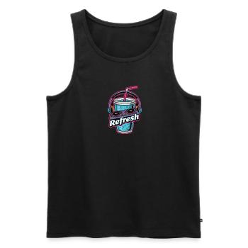 Refreshing DJ Beats for Music Lovers - Men's Premium Organic Tank Top - black - Front - AI Model Male 178 light (178cm)