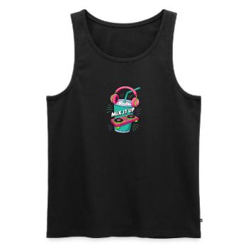 Dj Mix It Up Motif de fête - Débardeur bio Premium Homme - noir - Devant - AI Model Male 178 light (178cm)