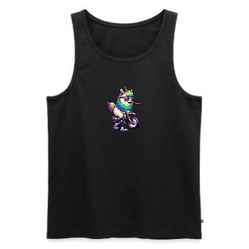 Enduro Llama Party Adventure - Men's Premium Organic Tank Top - black - Front - Michal (187cm)