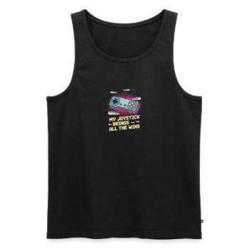 Mein Joystick Bringt Alle Siege - Männer Premium Bio Tank Top - Schwarz - Vorne - Michal (187cm)
