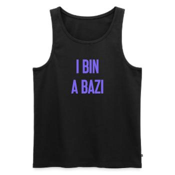I bin a Bazi – Bayerischer Spruch mit Humor - Männer Premium Bio Tank Top - Schwarz - Vorne - AI Model Male 178 light (178cm)
