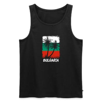 Bulgarien Flagge Bulgarische Fahne Goldstrand - Männer Premium Bio Tank Top - Schwarz - Vorne - Michal (187cm)