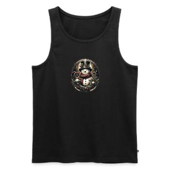 Schneemann Weihnachten - Männer Premium Bio Tank Top - Schwarz - Vorne - Michal (187cm)
