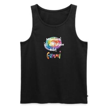 La vie est caoutchouc - Débardeur bio Premium Homme - noir - Devant - AI Model Male 178 light (178cm)