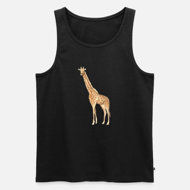 Giraffe - Männer Premium Bio Tank Top - Schwarz