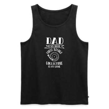 Vinyl Record Collecting Is My Game - Männer Premium Bio Tank Top - Schwarz - Vorne - AI Model Male 178 light (178cm)