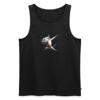 Dabbing Hai - Männer Premium Bio Tank Top - Schwarz - Vorne - AI Model Male 178 light (178cm)