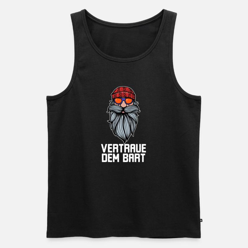 Humorvoll Bart Ziegenbart Statement Bartfrisur - Männer Premium Bio Tank Top - Schwarz