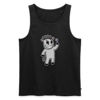Horse with toothbrush - Men's Premium Organic Tank Top - black - Front - AI Model Male 178 light (178cm)