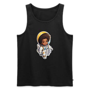 Personnage astronaute mignon pour les enfants - Débardeur bio Premium Homme - noir - Devant - Michal (187cm)