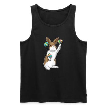 Bunny Easter Juggling - Men's Premium Organic Tank Top - black - Front - Michal (187cm)