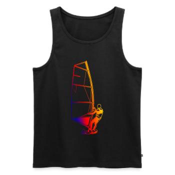 Retro Windsurfer - Men's Premium Organic Tank Top - black - Front - AI Model Male 178 light (178cm)