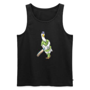 Canard Cricket Batte de cricket - Débardeur bio Premium Homme - noir - Devant - Michal (187cm)