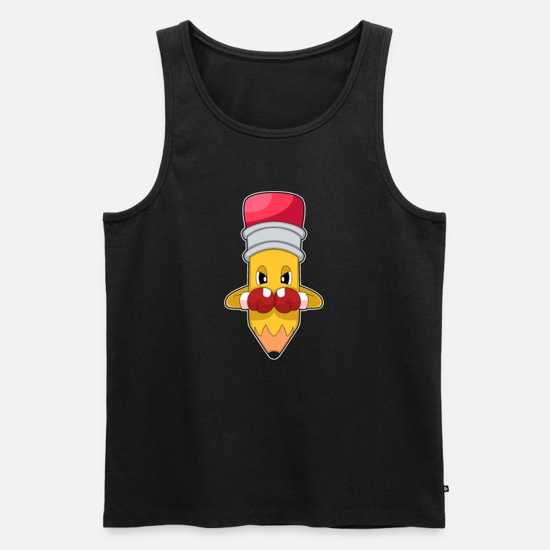 Bleistift Boxer Boxhandschuhe Boxen - Männer Premium Bio Tank Top - Schwarz