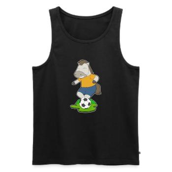Pferd Fußballspieler Fußball - Männer Premium Bio Tank Top - Schwarz - Vorne - Michal (187cm)