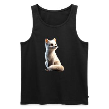 Polarfuchs Schneefuchs Eisfuchs Süßer Weißer Fuchs - Männer Premium Bio Tank Top - Schwarz - Vorne - AI Model Male 178 light (178cm)