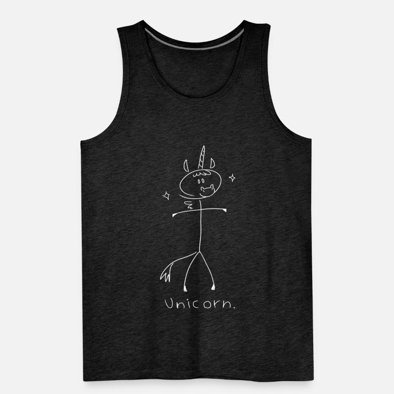 Jednorożec. (białe linie) (autor: Leni Riosa) Ekologiczny tank top męski Premium