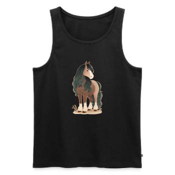 Cheval - Débardeur bio Premium Homme - noir - Devant - Michal (187cm)