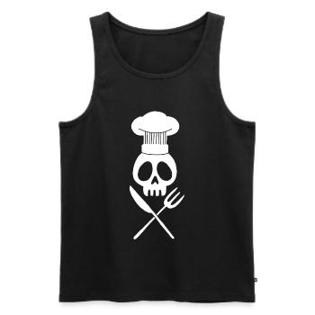 Cook's Skull (Weiß) - Männer Premium Bio Tank Top - Schwarz - Vorne - AI Model Male 178 light (178cm)