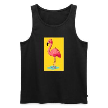 Flamingo - Männer Premium Bio Tank Top - Schwarz - Vorne - Michal (187cm)