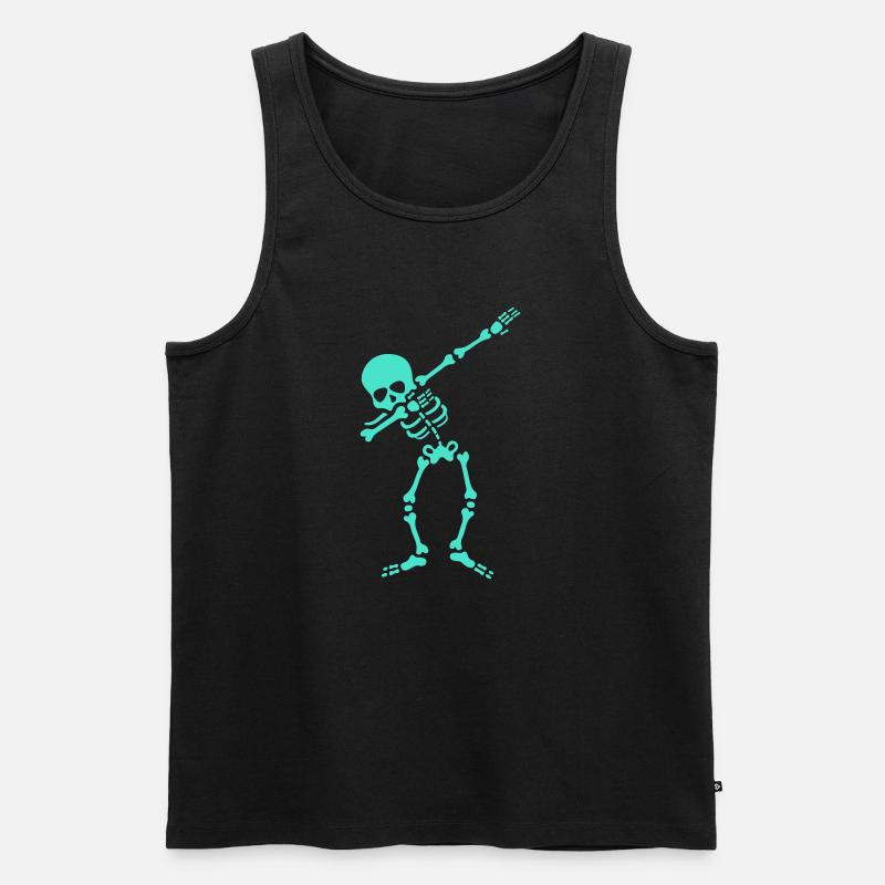 Skelett Dab Dabbing - Männer Premium Bio Tank Top - Schwarz