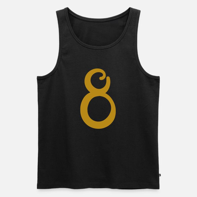 8 - Männer Premium Bio Tank Top - Schwarz