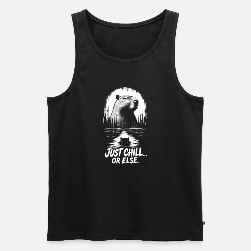 Just Chill Or Else Capybara - Männer Premium Bio Tank Top - Schwarz