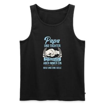 Papa und Tochter: Herz und Seele - Männer Premium Bio Tank Top - Schwarz - Vorne - Michal (187cm)