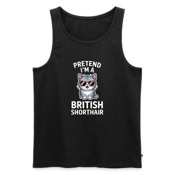 Dictons britanniques à poil court : cadeau drôle de chat - Débardeur bio Premium Homme - noir - Devant - Michal (187cm)