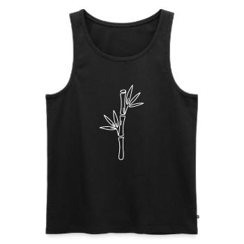 Bamboo Line Art Zen - Men's Premium Organic Tank Top - black - Front - Michal (187cm)