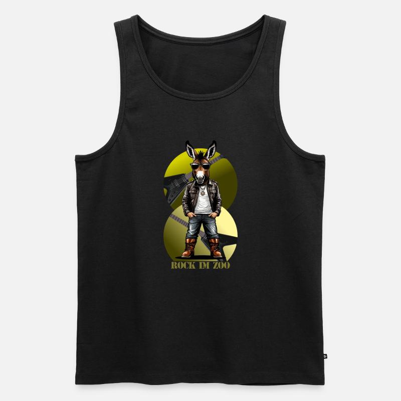 Rock 'n' Roll Esel - Männer Premium Bio Tank Top - Schwarz